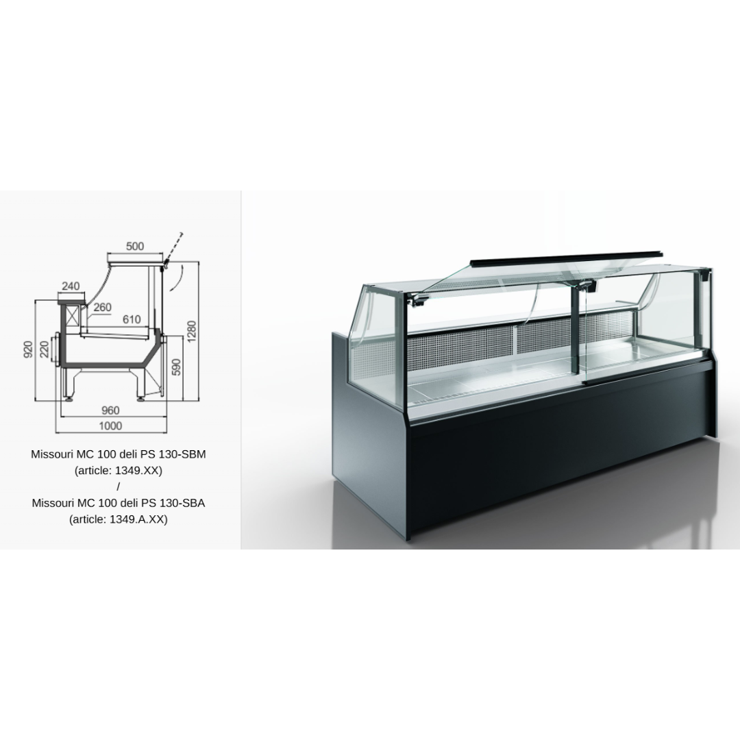 Витрина Missouri MC 100 deli PS 130-DBA - 937