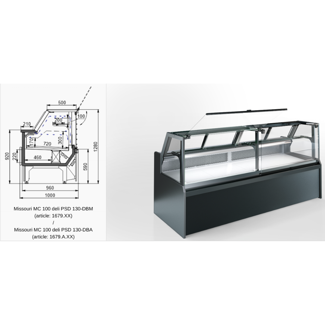 Витрина Missouri MC 100 deli PSPD 130-DBM - 3750