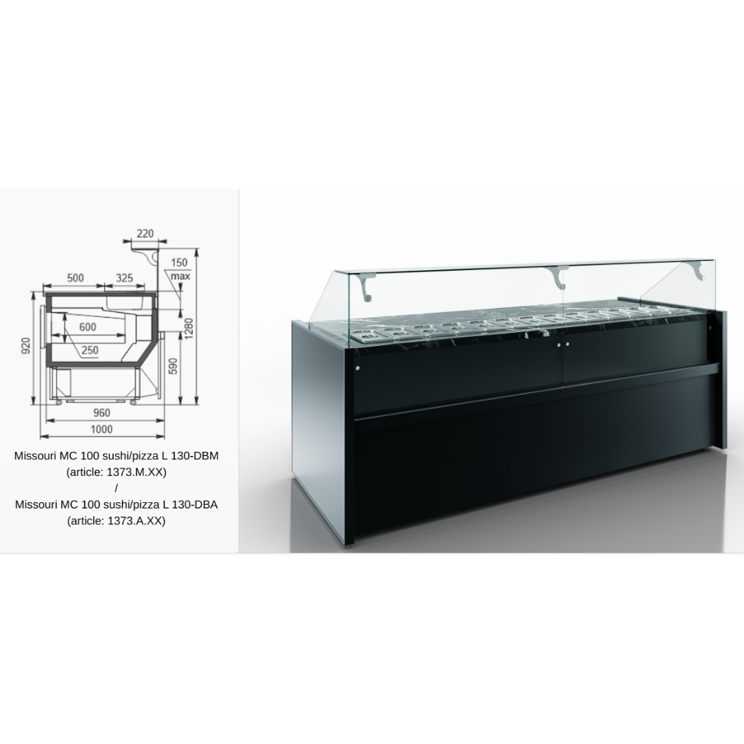 Витрина Missouri MC 100 sushi/pizza L 130-DBM - 937