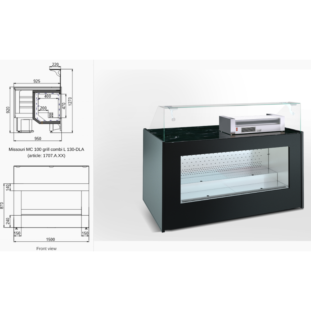 Витрина Missouri MC 100 grill combi L A