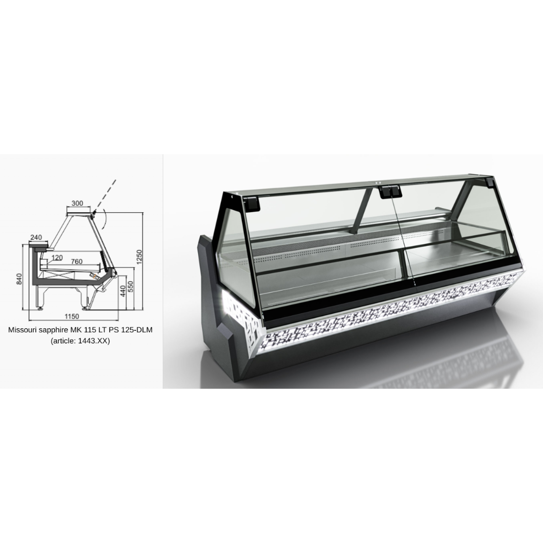 Витрина Missouri sapphire MK 115 LT PS 125-DLM - 1250