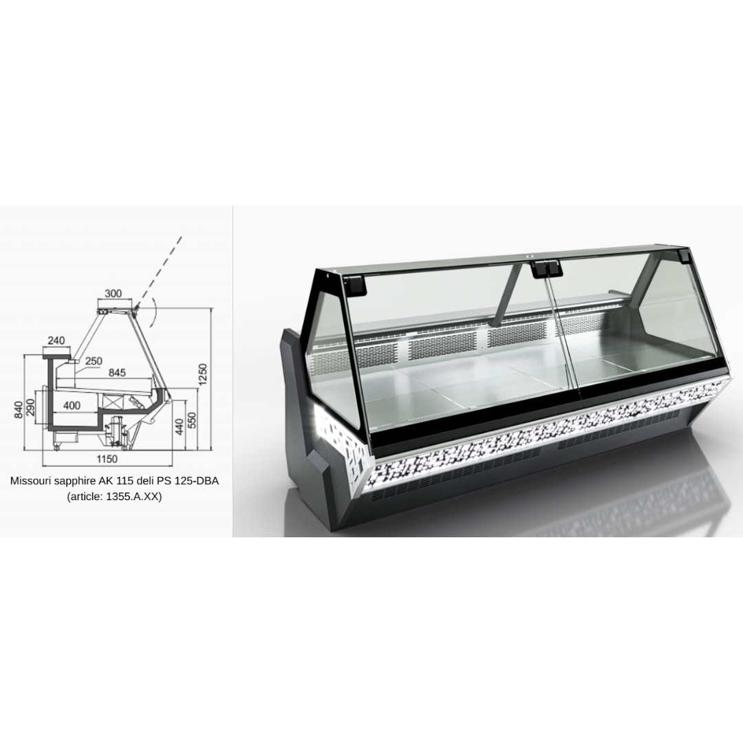Витрина Missouri sapphire AK 115 deli PS 125-DBA - 2500