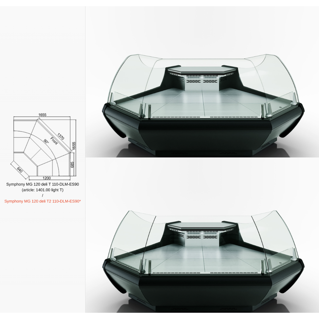 Витрина Symphony light MG 120 deli T 110 - DLM-ES45