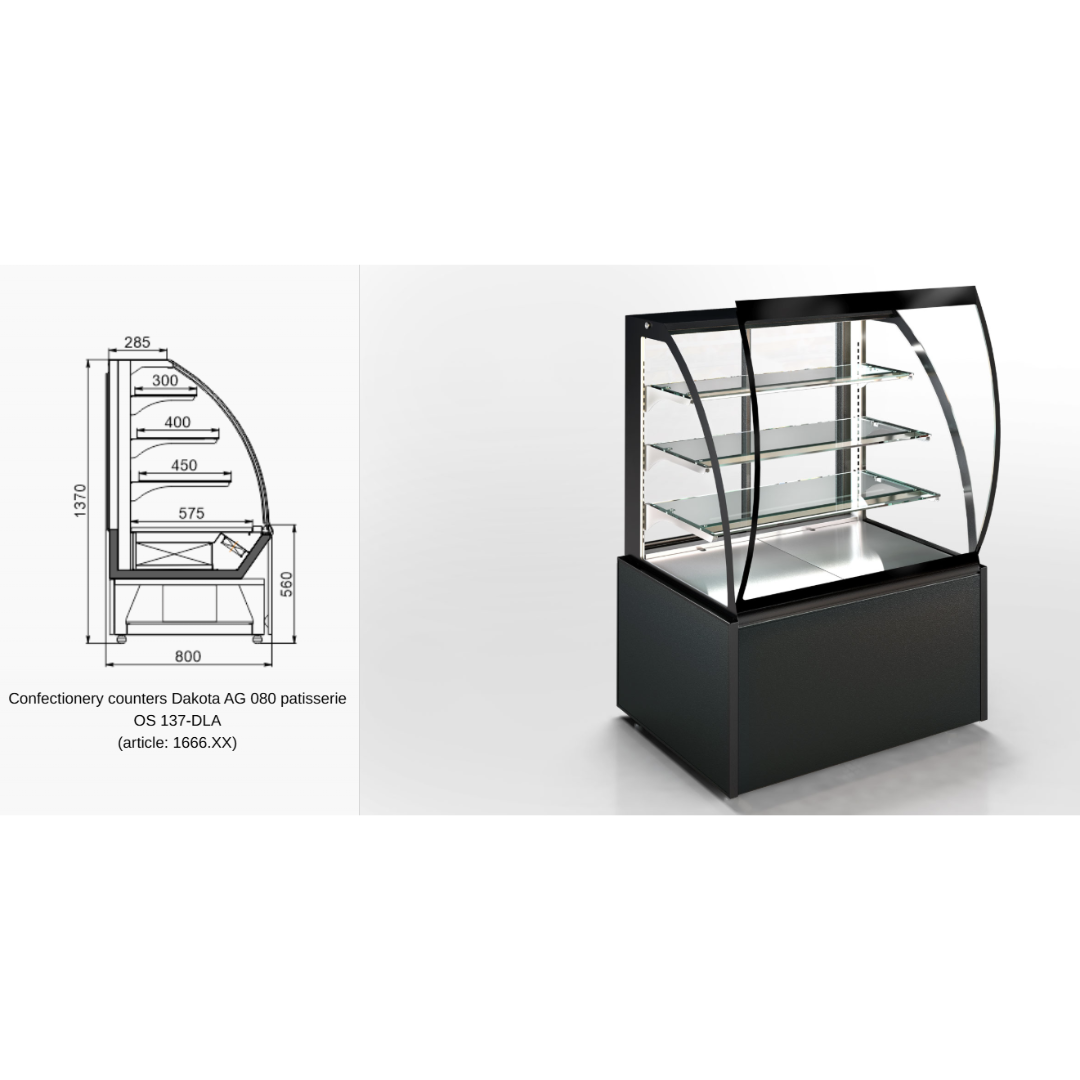 Витрина Dakota AG 080 patisserie OS 137-DLA - 600