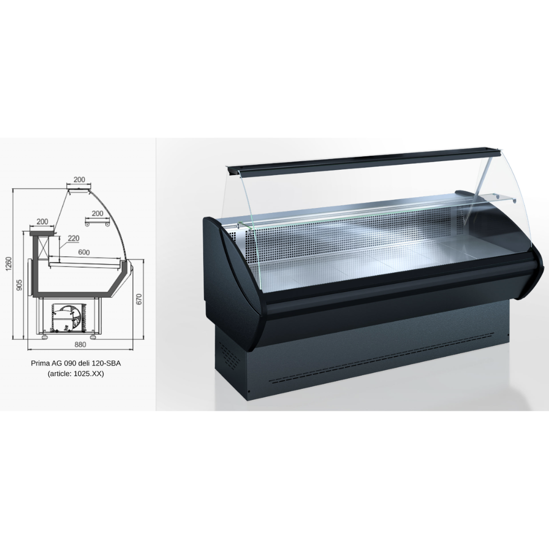 Витрина Prima AG 090 deli A