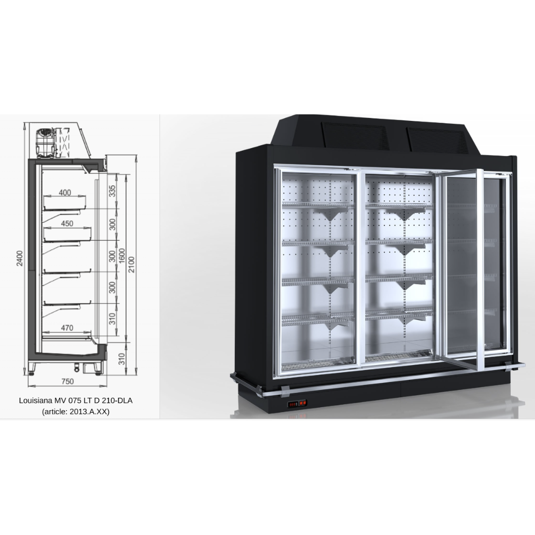 Витрина для замороженных продуктов Louisiana MV 075 LT D A