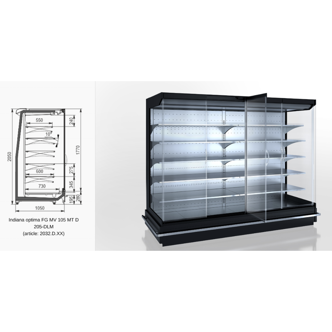 Витрина Indiana optima FG MV 105 MT D 205-DLM - 1250