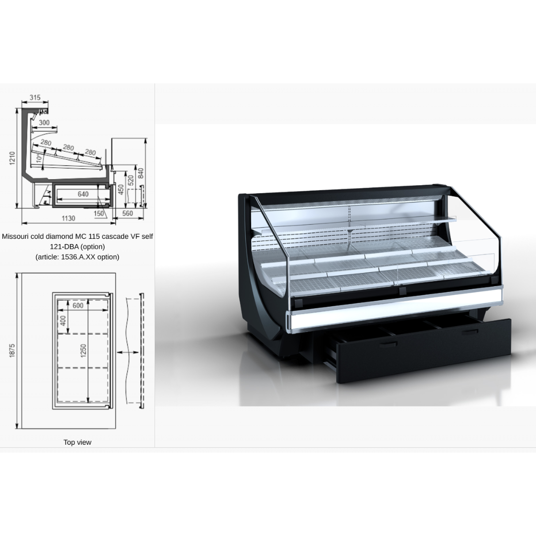 Специализированная витрина для продажи фруктов и овощей Missouri cold diamond MC 115 cascade VF self A