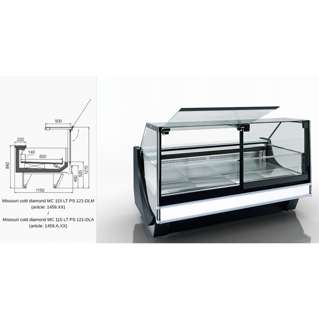 Витрина Missouri cold diamond MC 115 LT PS 2 121-DLA - 1875