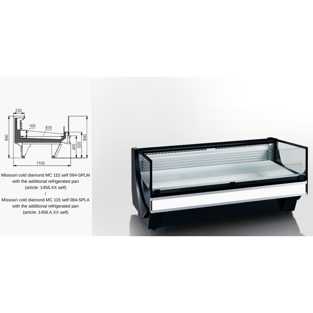 Витрина Missouri cold diamond MC 115 fish PS 2 121-SPLM - 1500