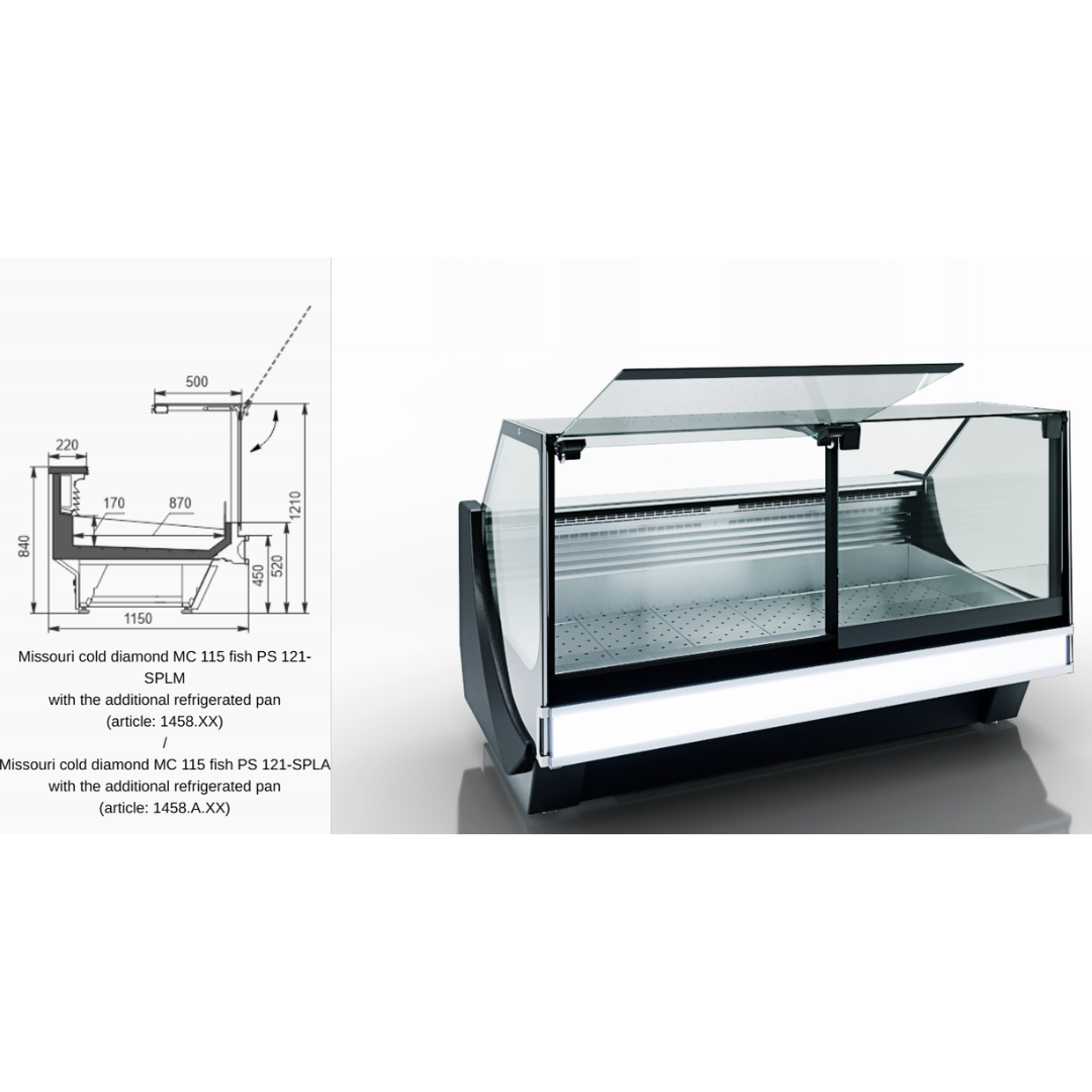 Витрина Missouri cold diamond MC 115 fish PS 2 121-SPLM - 1500