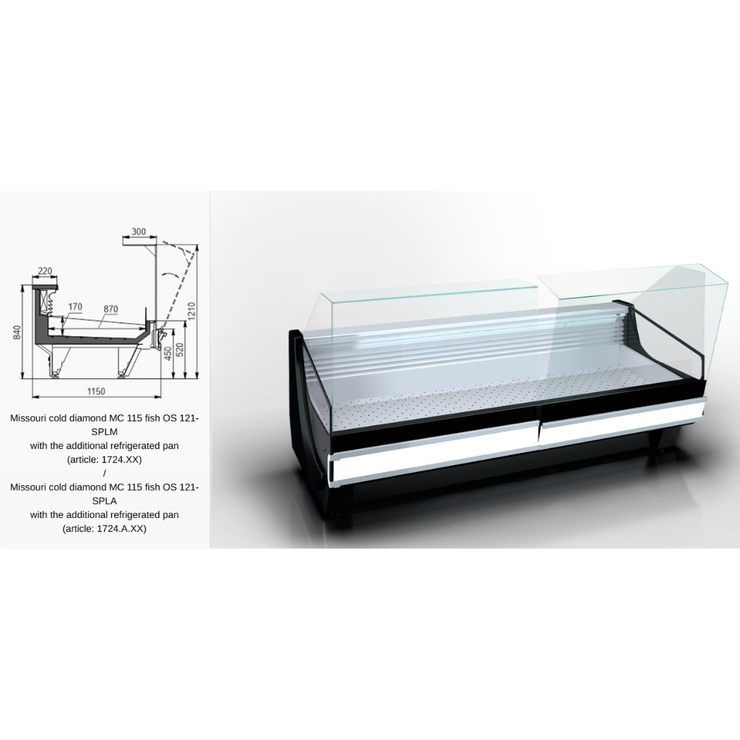 Витрина Missouri cold diamond MC 115 fish OS 121-SPLA - 1500