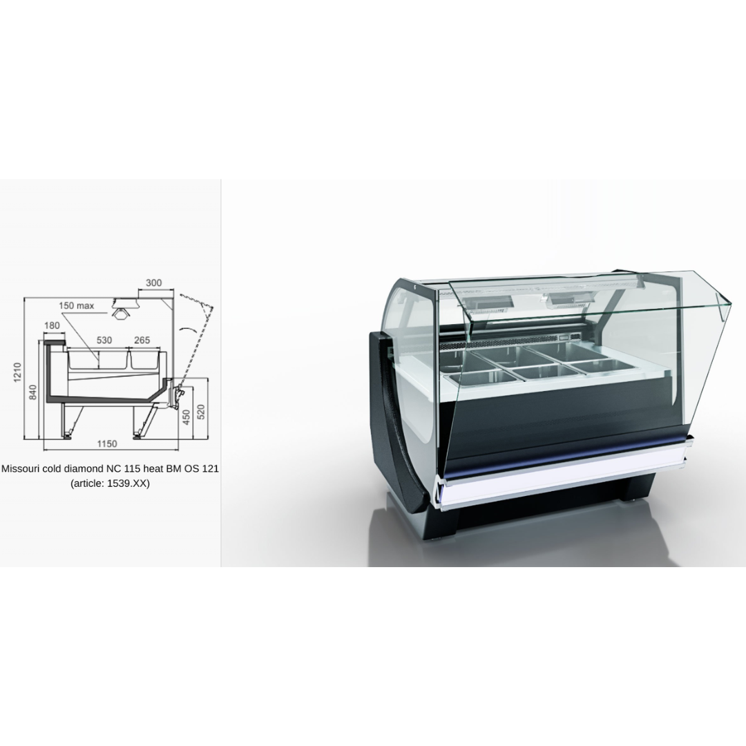Витрина Missouri cold diamond NC 115 heat BM PS/OS