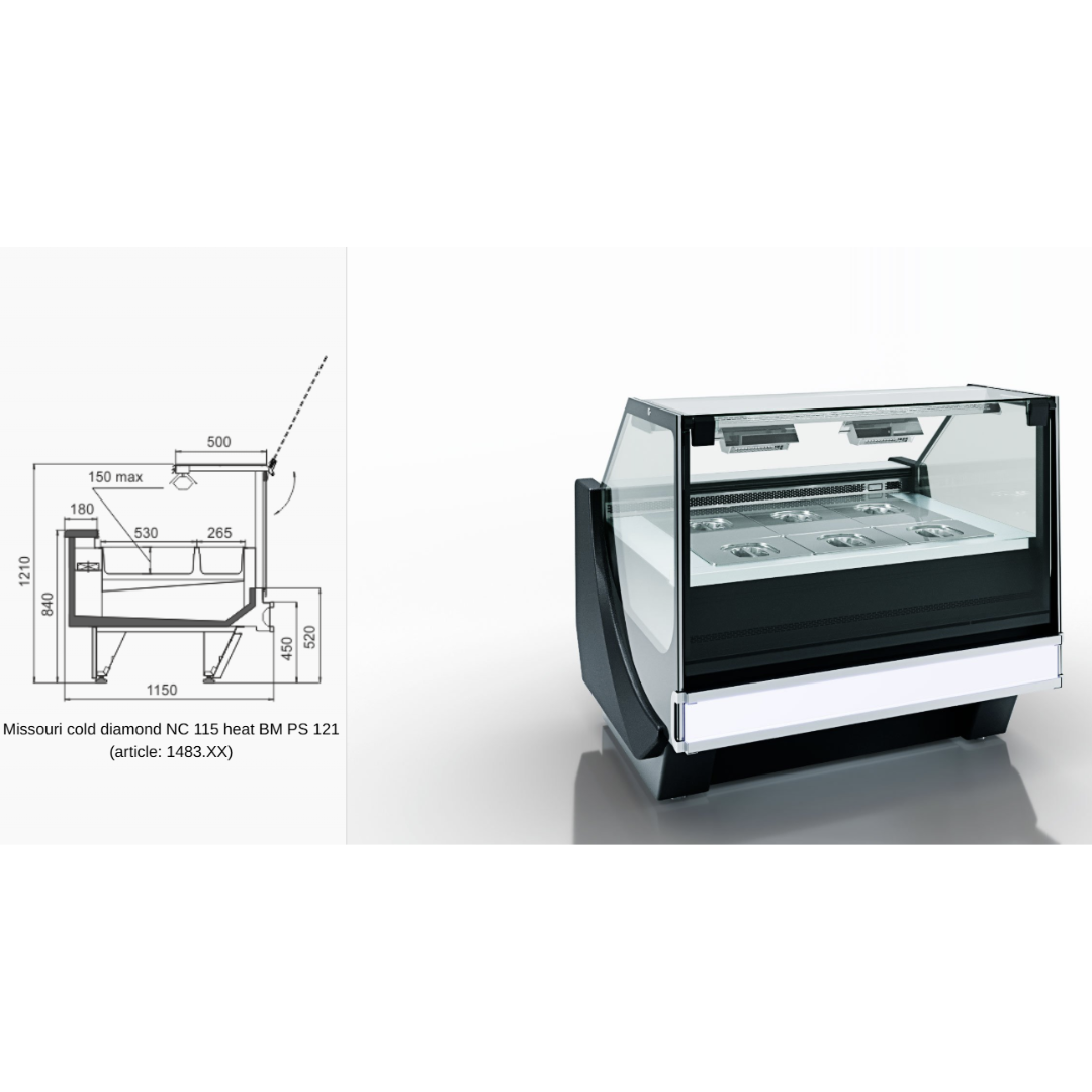 Витрина Missouri cold diamond NC 115 heat BM PS/OS