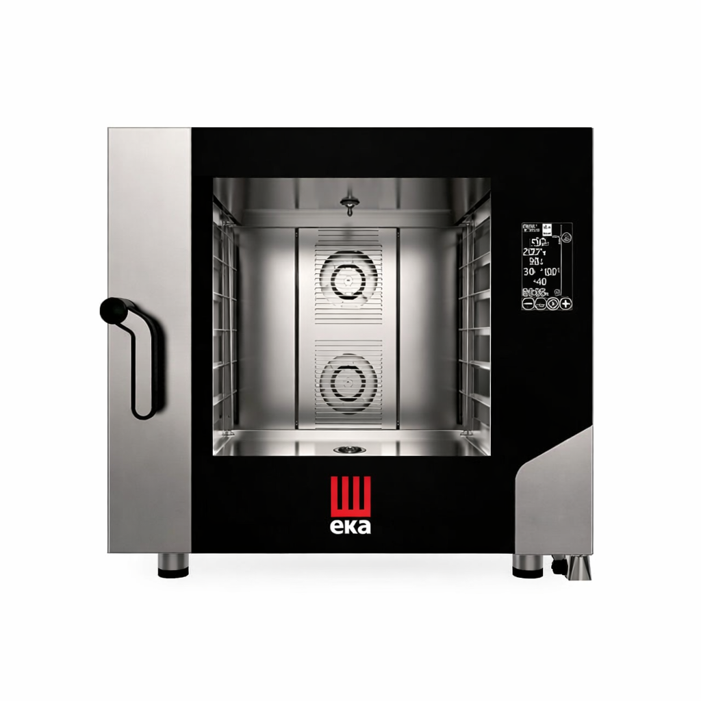 Печь пароконвекционная электрическая профессиональная TECNOEKA MILLENNIAL BLACK MASK Cooking MKF 621 BM, 6 уровней GN 1/1, электронное управление BLACK MASK, конвекция + пар (инжекторный), реверсивные вентиляторы, 30–270°C, 7,8 кВт, 380–400 В