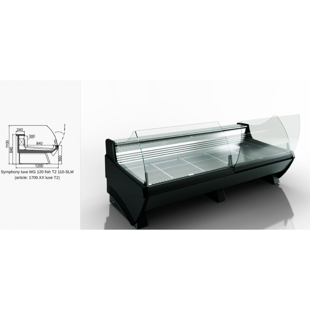 Специализированная витрина для продажи рыбы и морепродуктов Symphony luxe MG 120 fish T 110-SLМ/Symphony luxe MG 120 fish T2 110-SLM - 937