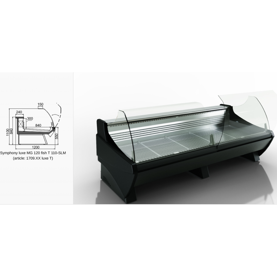 Специализированная витрина для продажи рыбы и морепродуктов Symphony luxe MG 120 fish T 110-SLМ/Symphony luxe MG 120 fish T2 110-SLM - 937