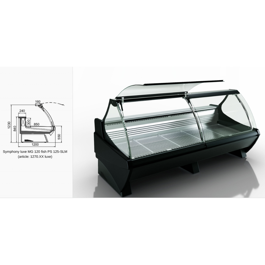 Специализированная витрина для продажи рыбы и морепродуктов Symphony luxe MG 120 fish T 110-SLМ/Symphony luxe MG 120 fish T2 110-SLM - 937