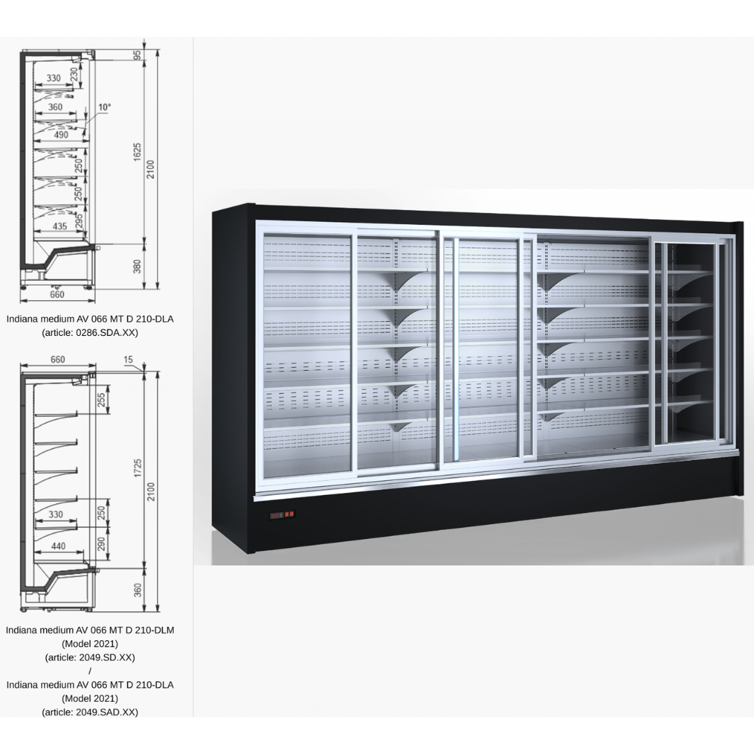 Пристенная витрина Indiana medium AV 070 MT D 210-DLM (Model 2021) (2048) - 3750