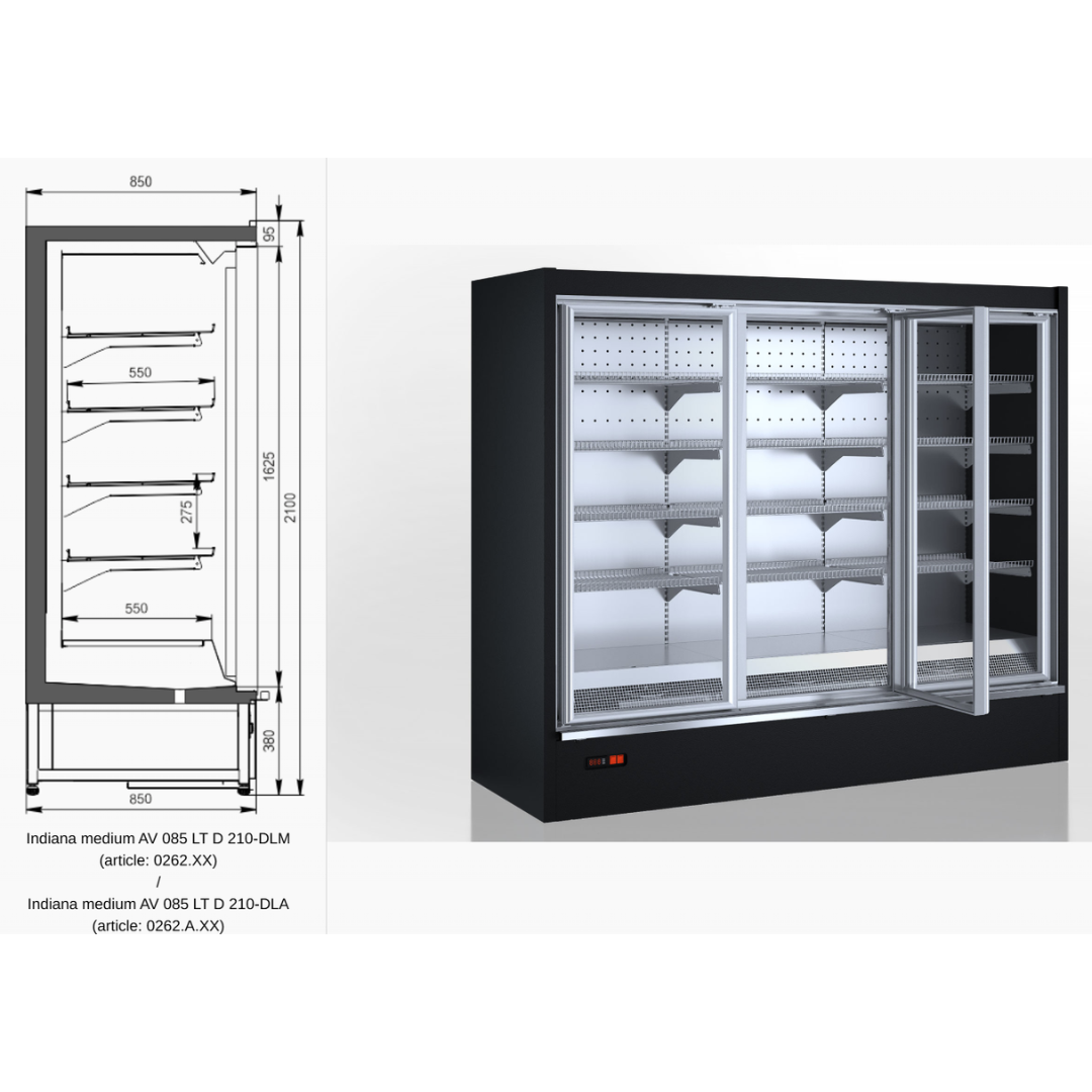 Витрина для замороженных продуктов Indiana medium AV 085 LT D 210-DLM / Indiana medium AV 085 LT D 210-DLA - 795