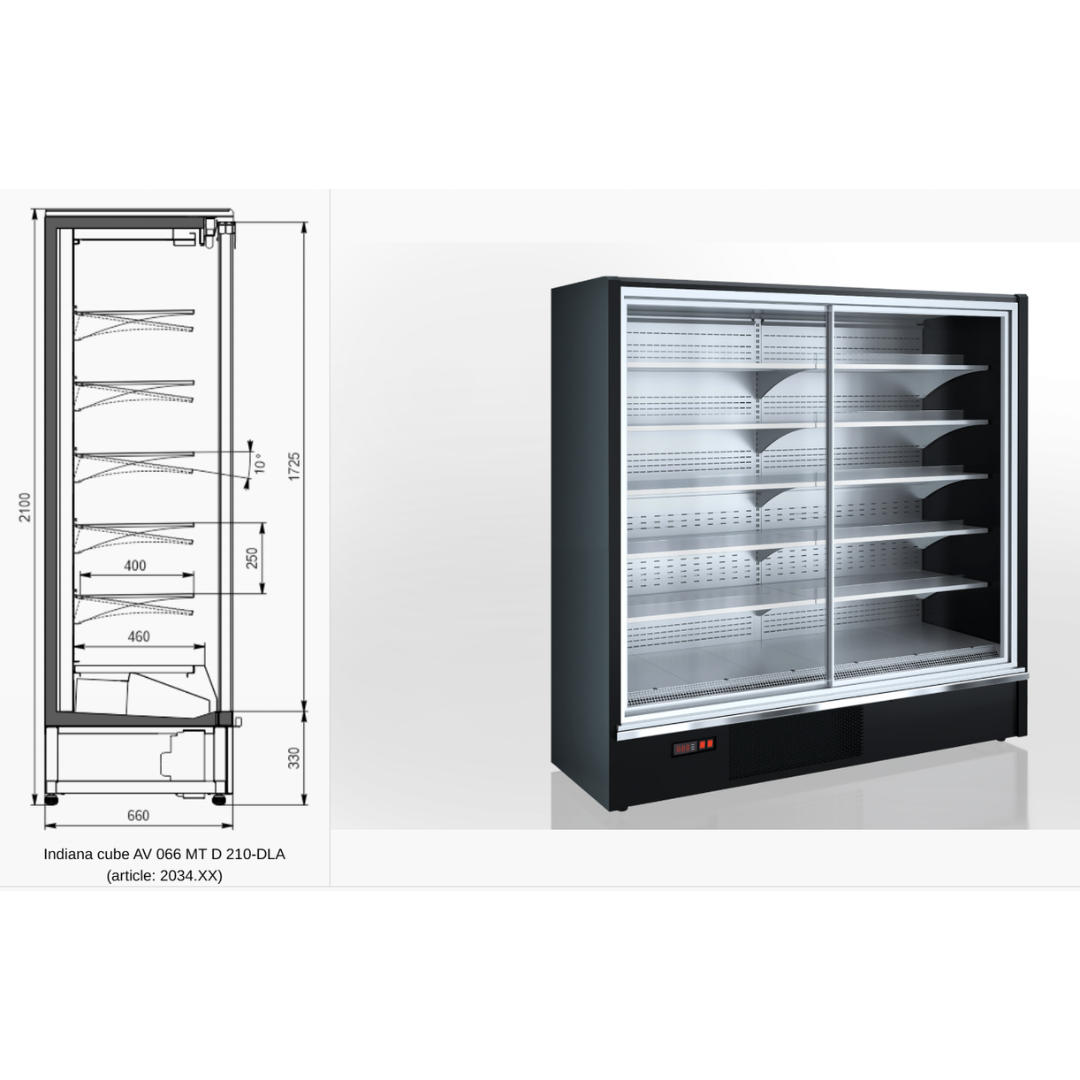 Пристенная витрина Indiana cube AV 066 MT D 210-DLA - 2500