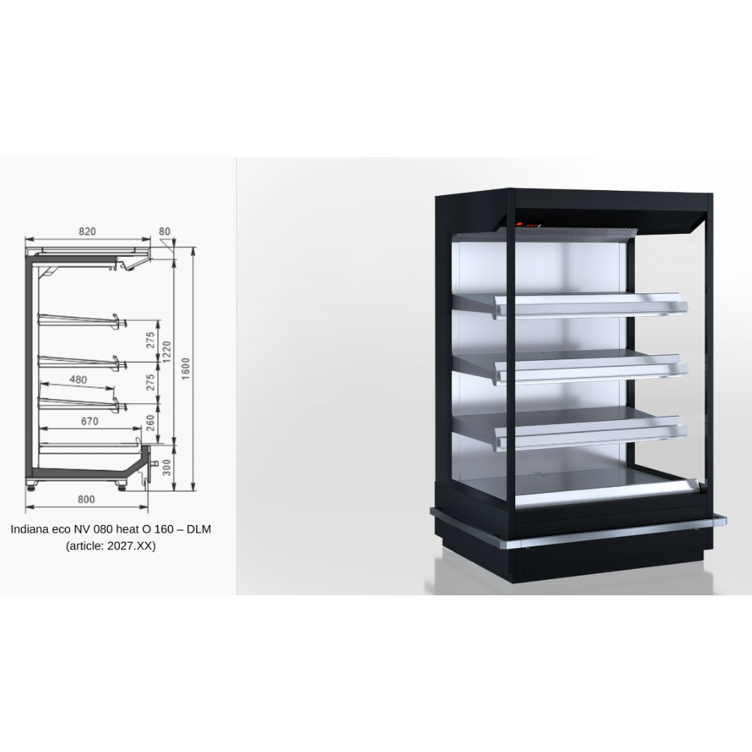 Пристенная витрина Indiana eco NV 080 heat O 160 - SLM option - 1500