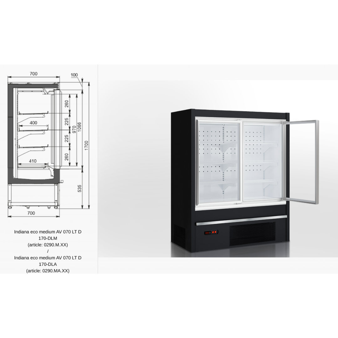 Витрина для замороженных продуктов Indiana eco medium AV 070 LT D 160-DLM/DLA - 3750