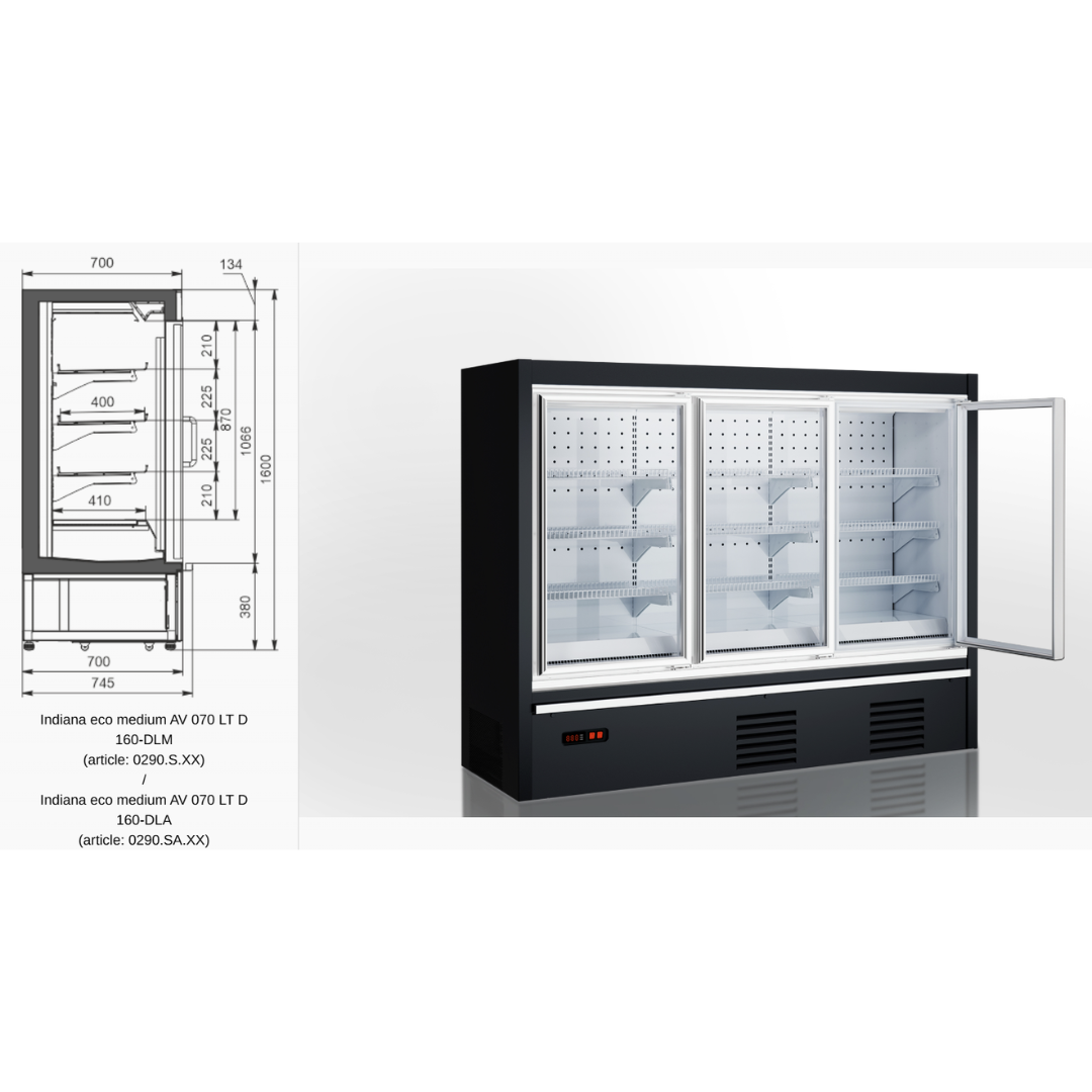 Витрина для замороженных продуктов Indiana eco medium AV 070 LT D 160-DLM/DLA - 3750