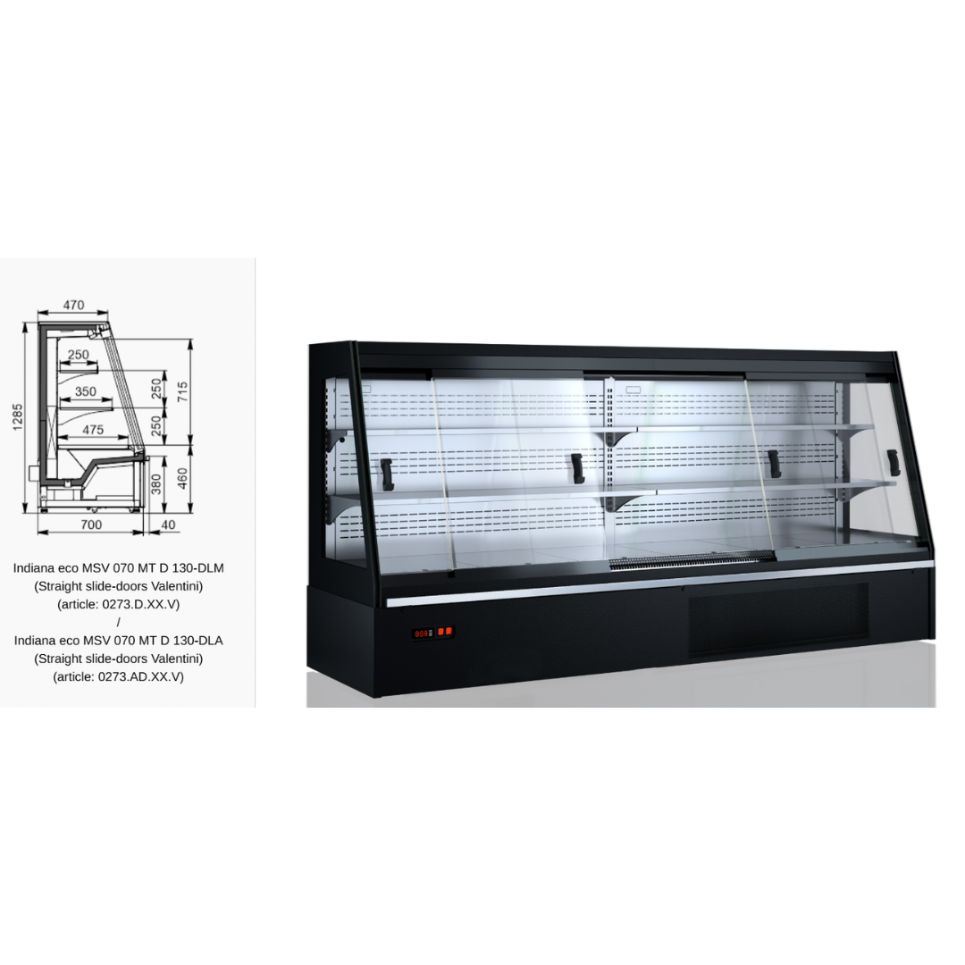 Полувертикальная витрина Indiana eco MSV 070 MT D 130-DLM - 937