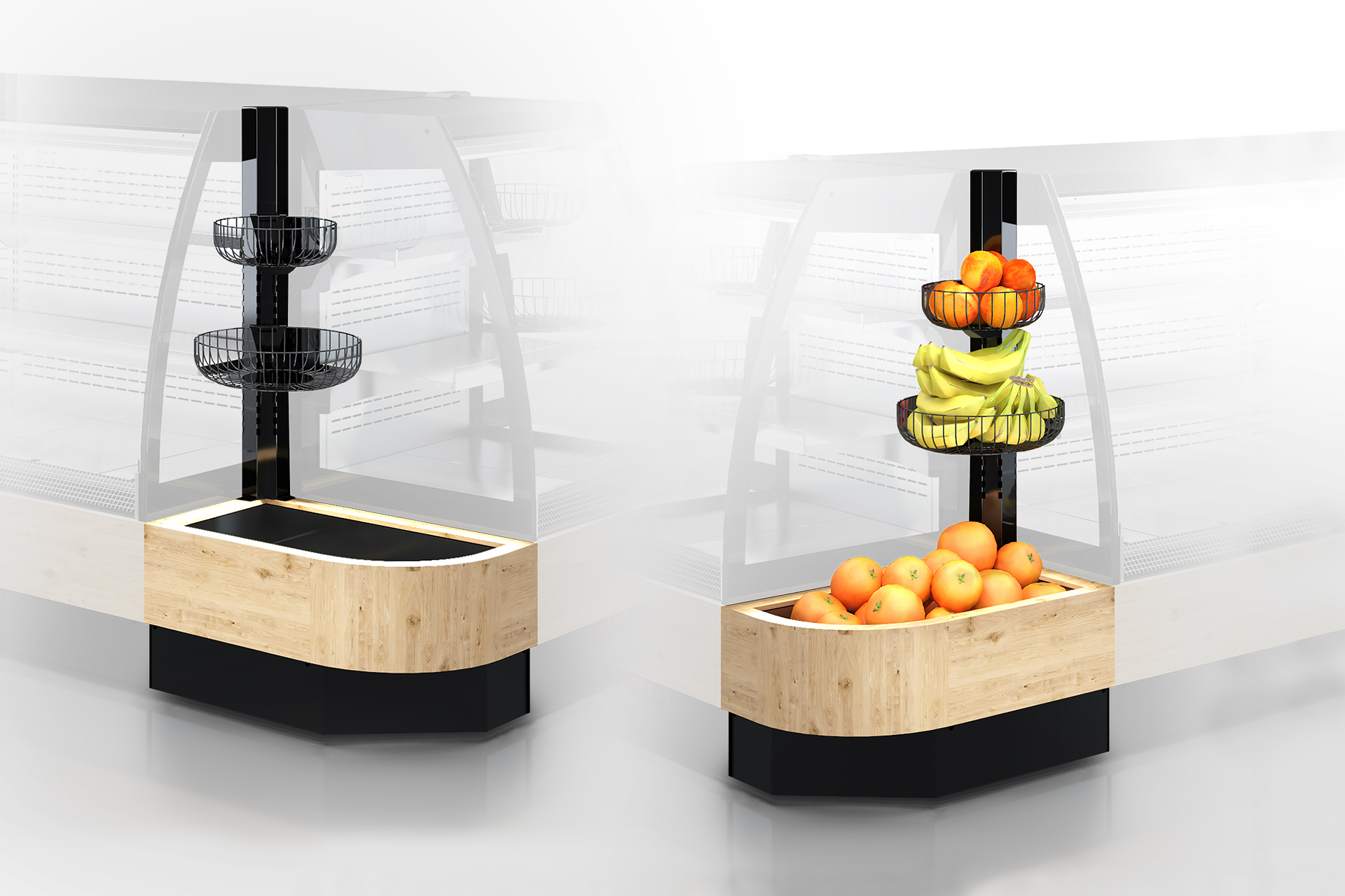 Полувертикальная витрина Indiana eco NSV 070 O 130 — угловые элементы