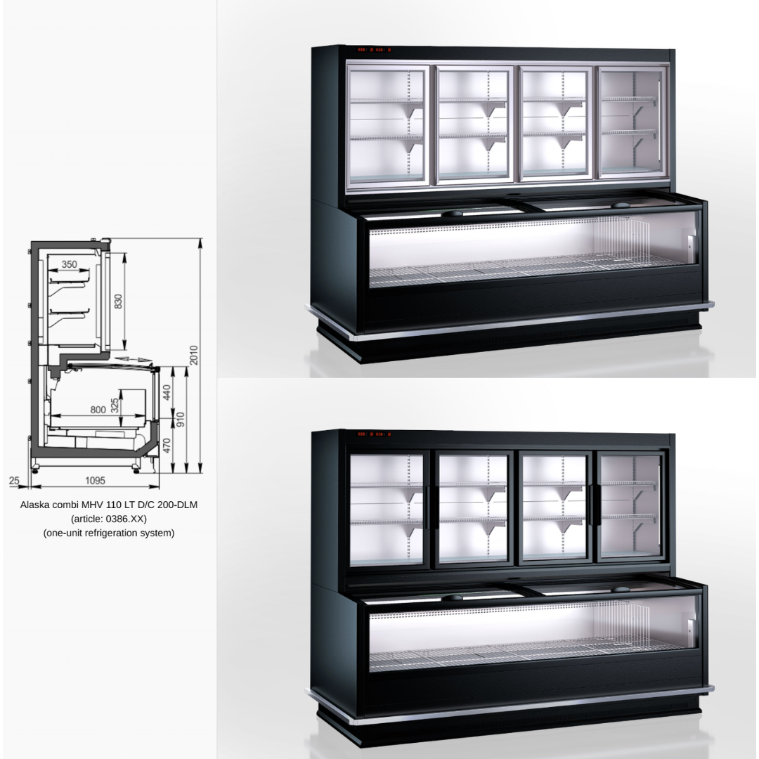 Комбинированная витрина Alaska combi MHV 110 LT D/C 200-DLM - 1250
