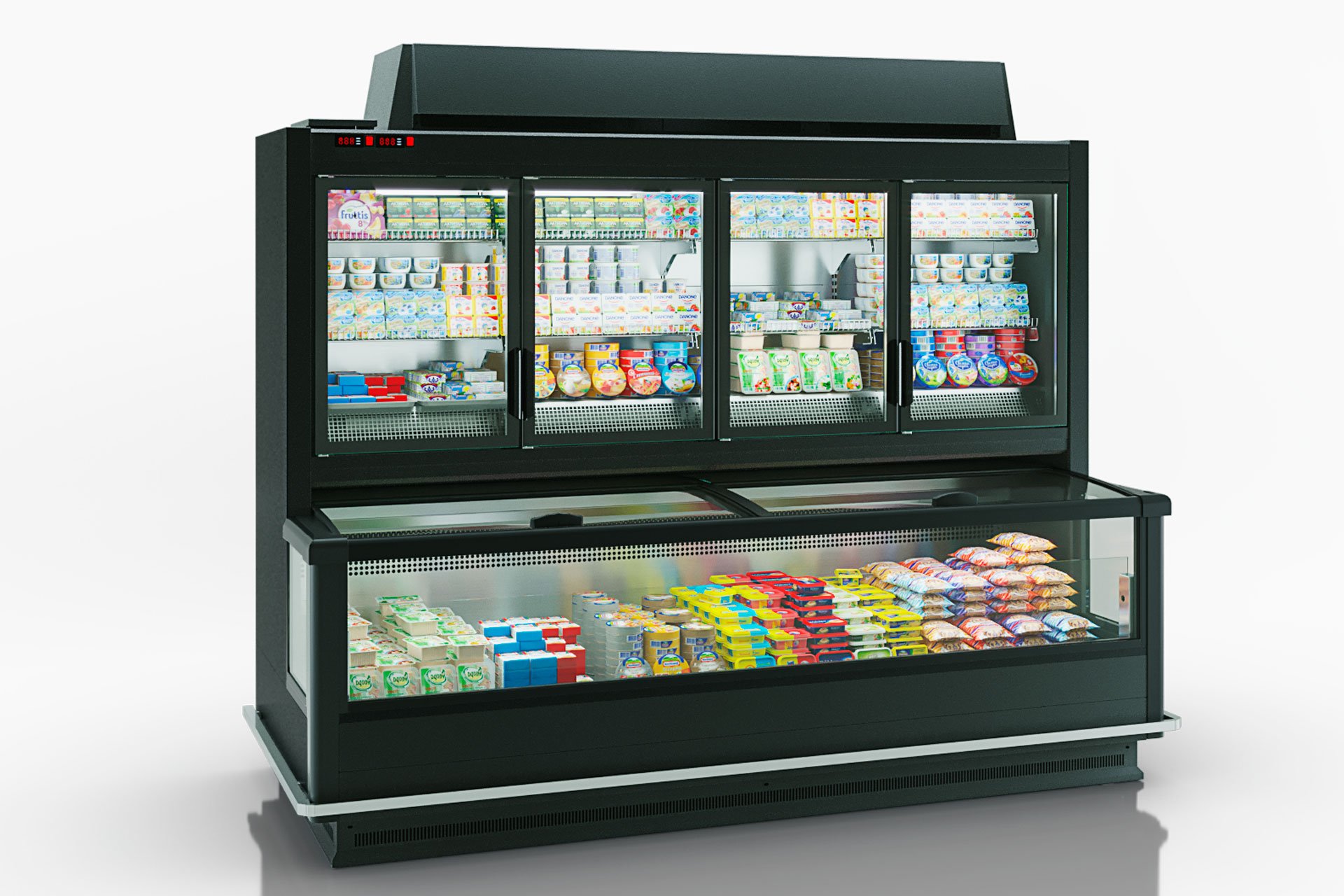 Витрина для замороженных продуктов Alaska combi 2 AHV 110 LT D/C 220 DLA - 1250