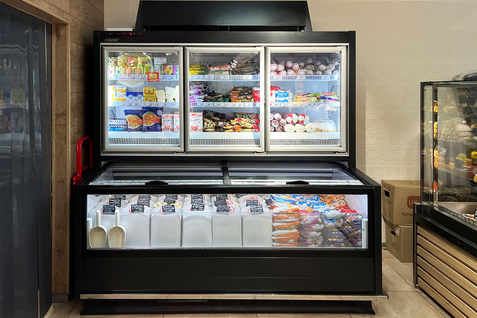 Витрина для замороженных продуктов Alaska combi 2 AHV 110 LT D/C 220 DLA - 1250