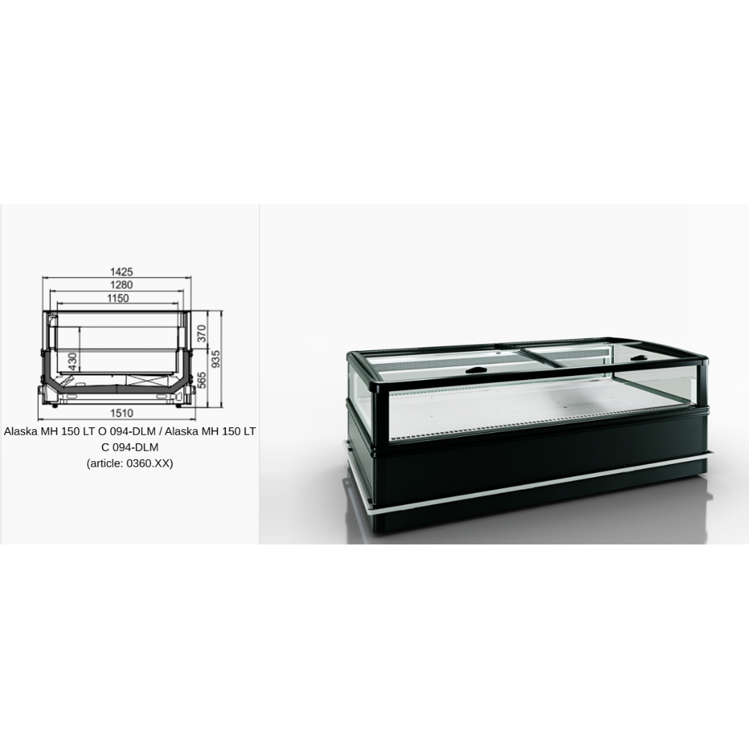 Витрина для замороженных продуктов Alaska MH 150 LT O 094-DLM / Alaska MH 150 LT C 094-DLM - 2500