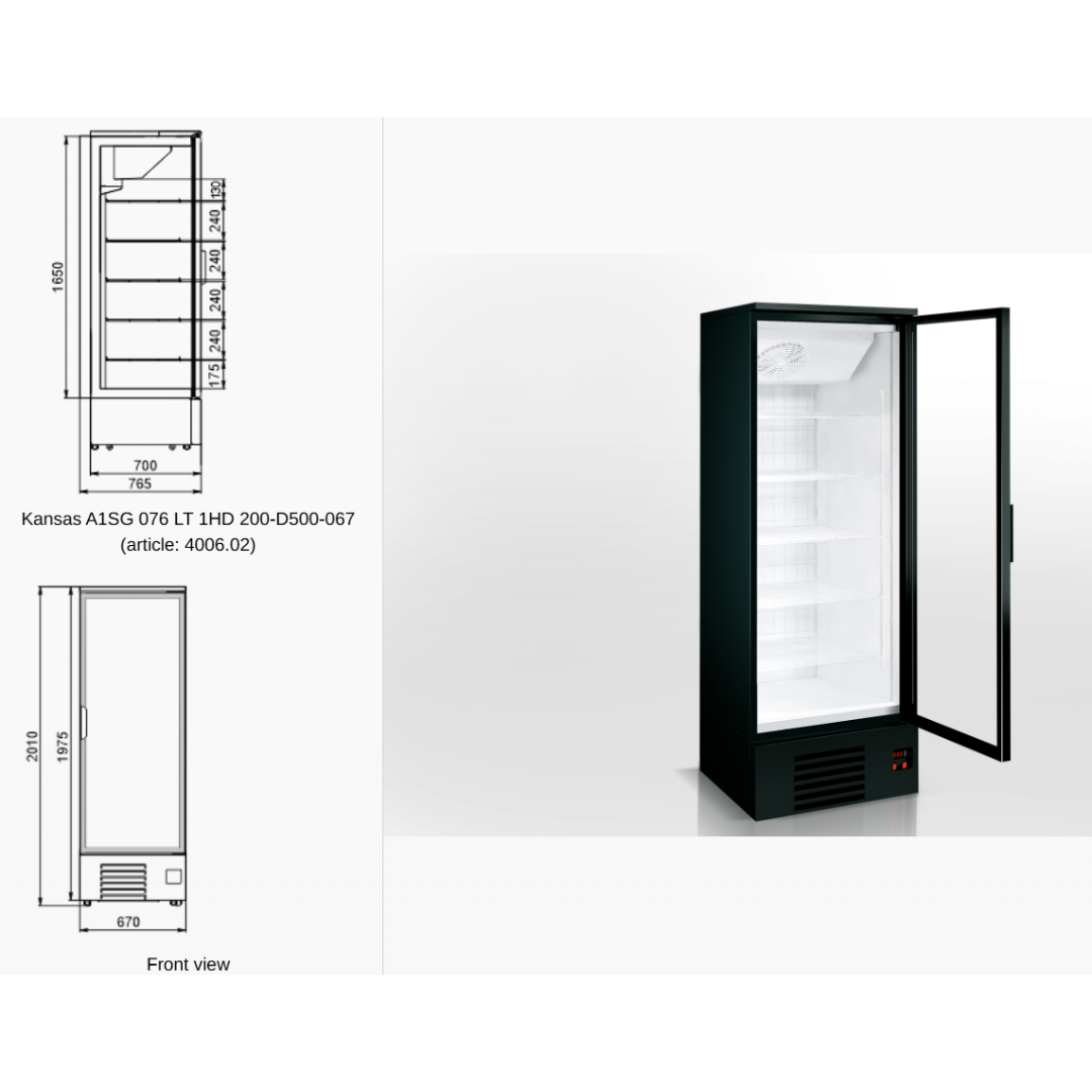 Витрина для замороженных продуктов Kansas tandem 1 S1 076/200 LT D A