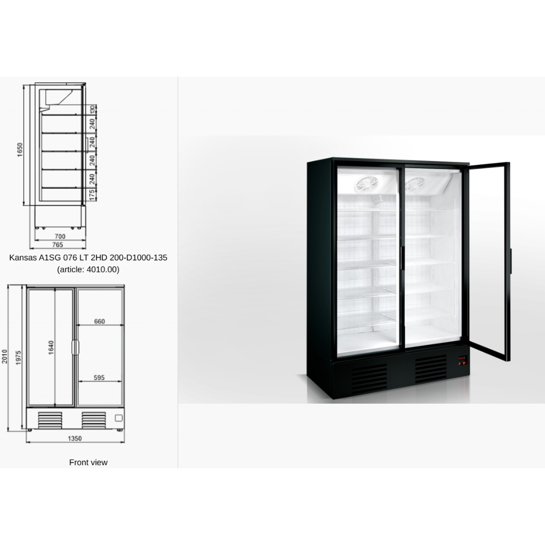 Витрина для замороженных продуктов Kansas tandem 2 S1 076/200 LT D A