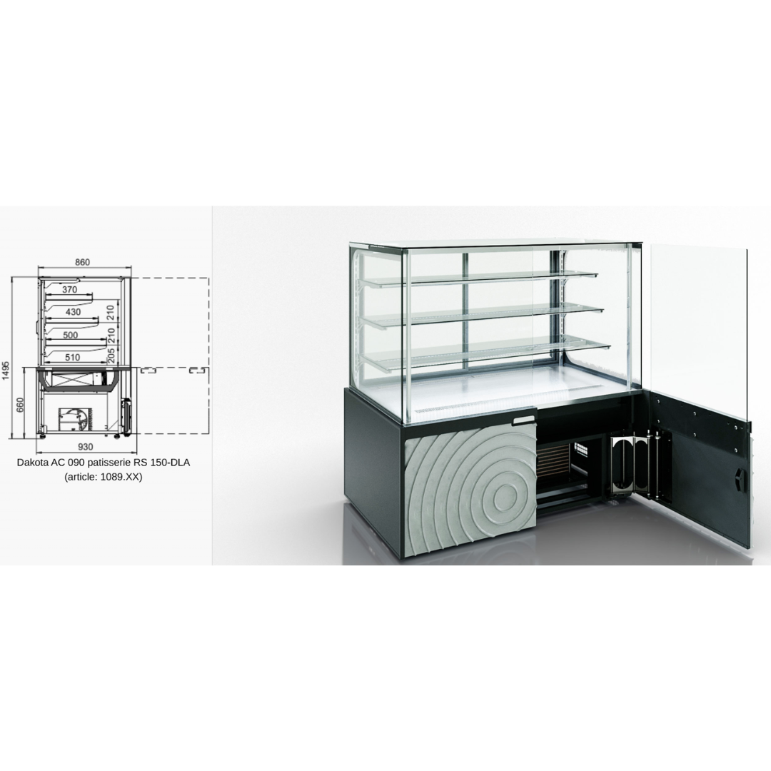 Кондитерская витрина Dakota AC 090 patisserie RS A