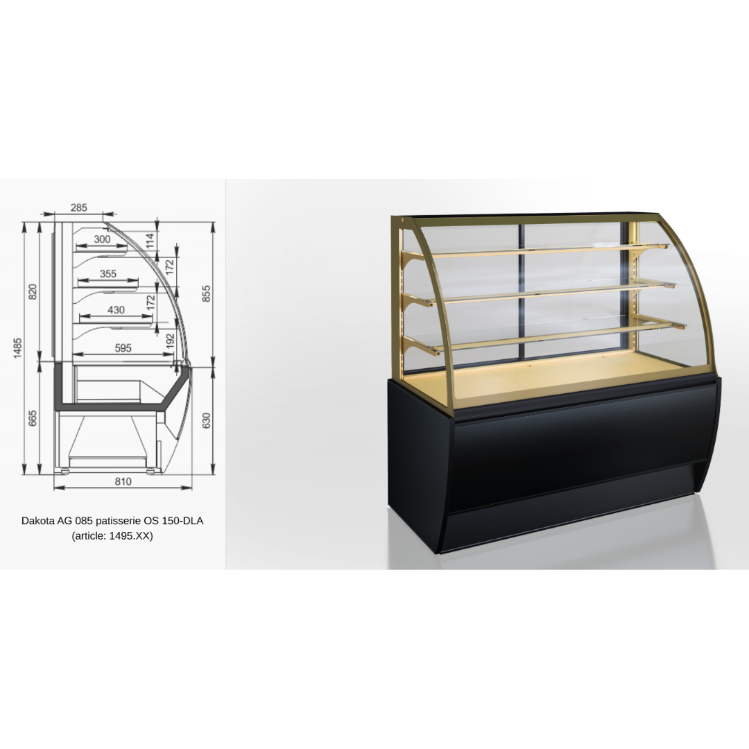 Кондитерская витрина Dakota AG 085 patisserie OS 150-DLA - 1440