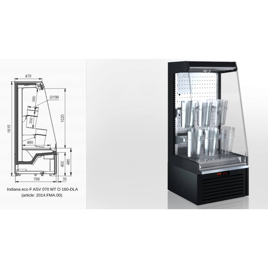Специализированная витрина для продажи цветов Indiana eco F ASV 070 MT O 144-DLA - 640