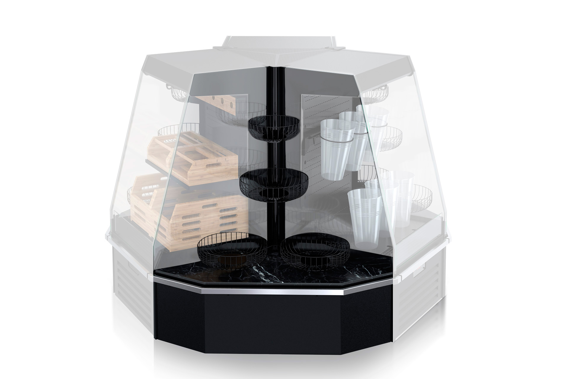 Полувертикальная витрина Indiana eco NSV 070 O 144 — угловые элементы
