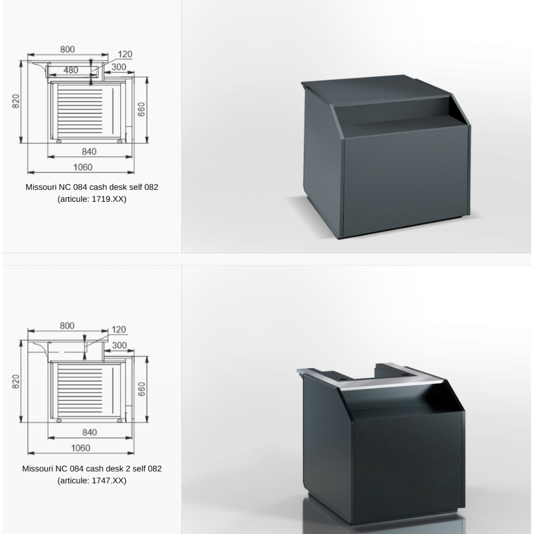Витрина для хлебопекарных и кондитерских изделий Missouri NC 084 cash desk 2 self 082 (1747) - 600