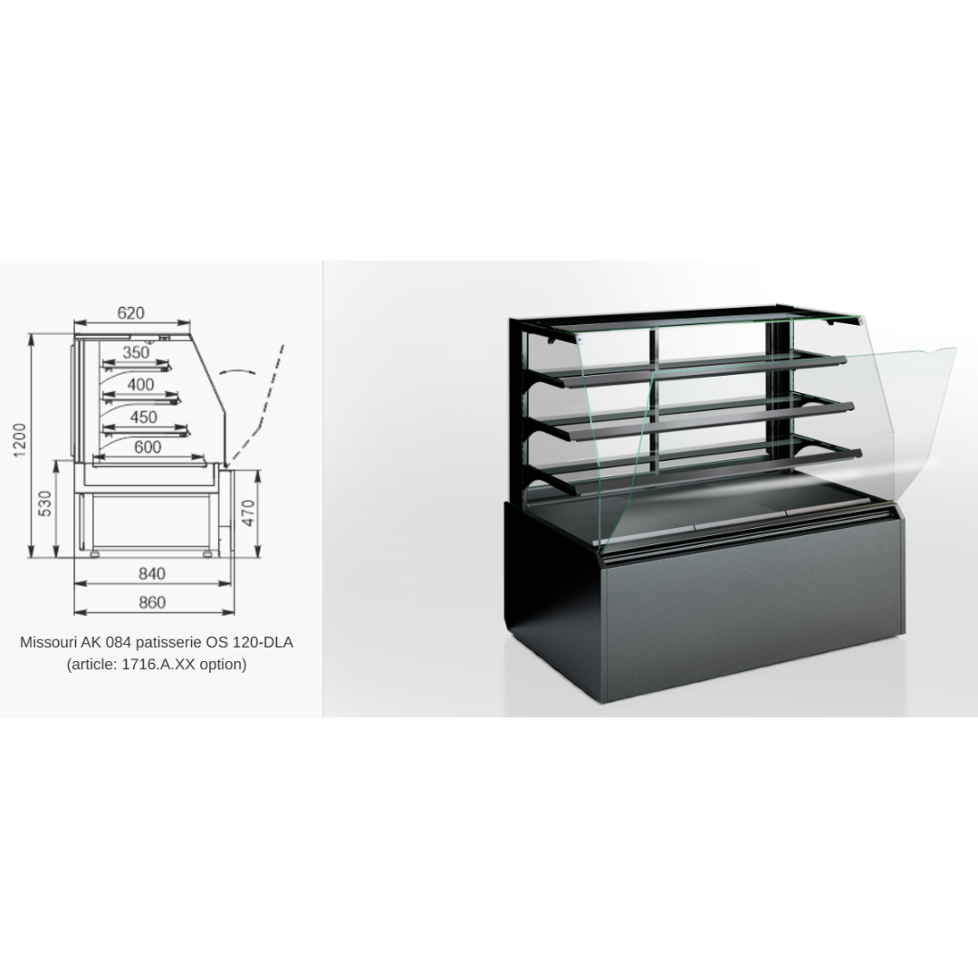 Витрина для хлебопекарных и кондитерских изделий Missouri AK 084 patisserie OS 120-DLA - 960