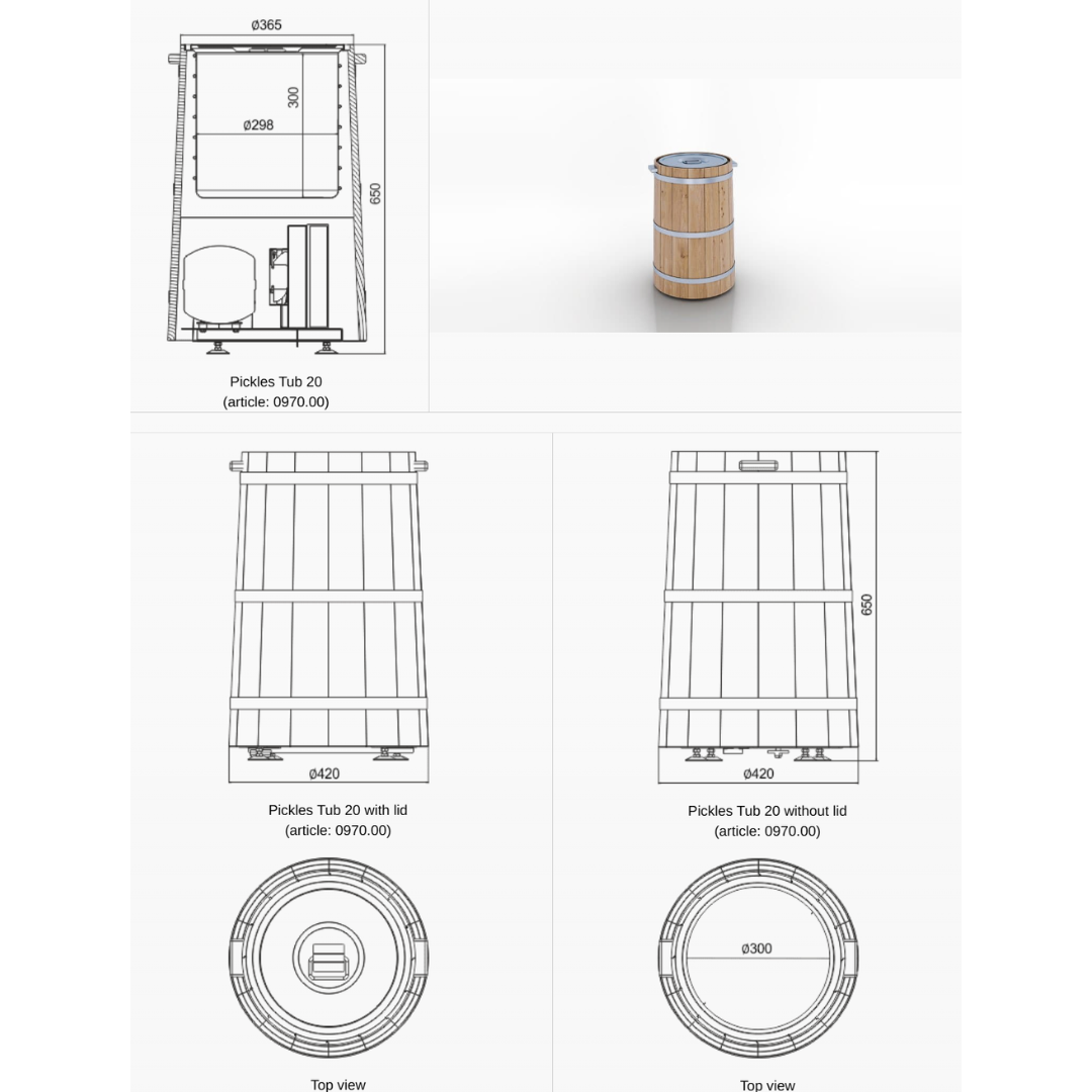 Специализированная витрина для продажи солений Pickles Tub 20