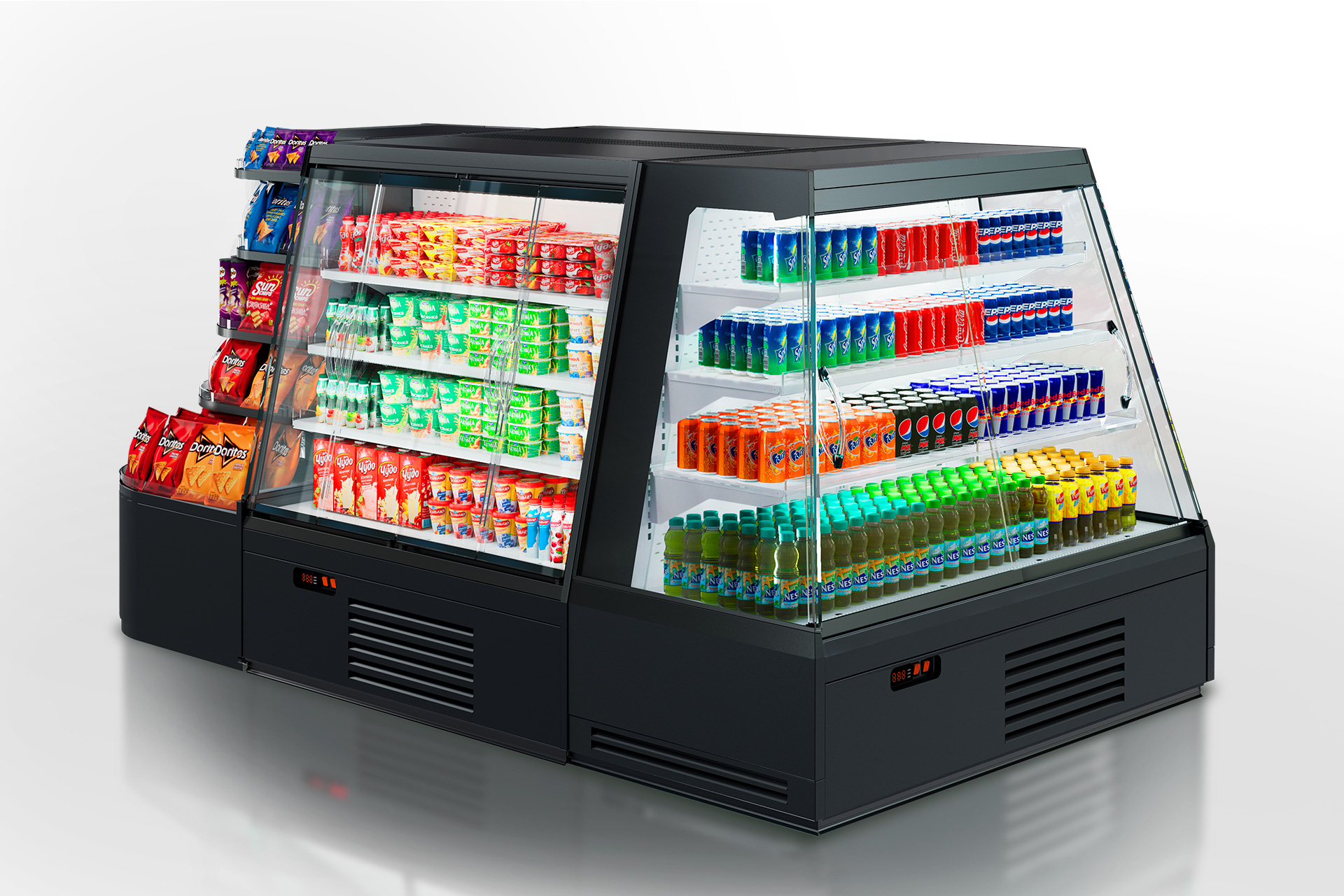 Полувертикальная витрина Indiana eco cube 2ASV 070 MT D 140 DLA - 3750