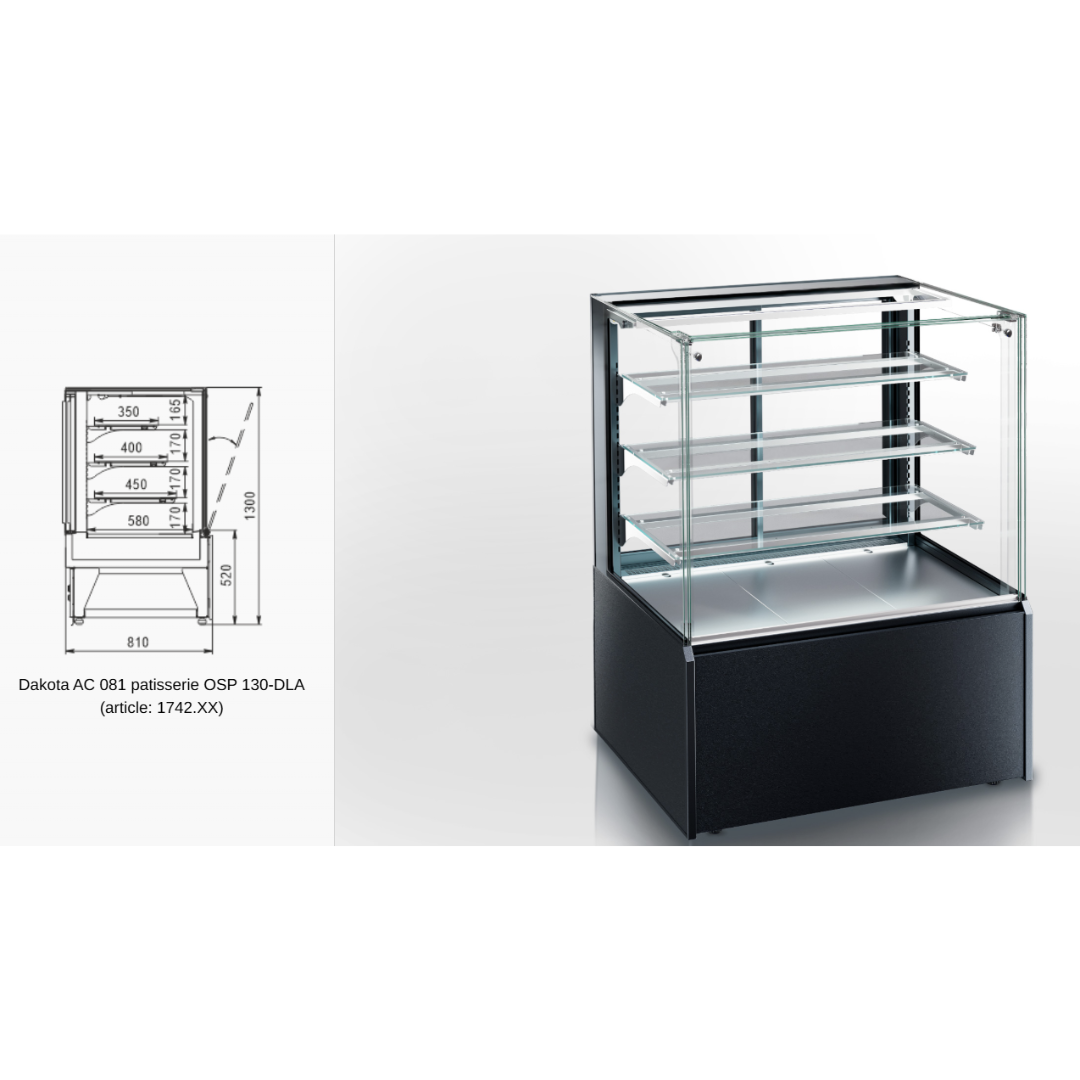 Витрина для кондитерской Dakota AС 081 patisserie OSP A