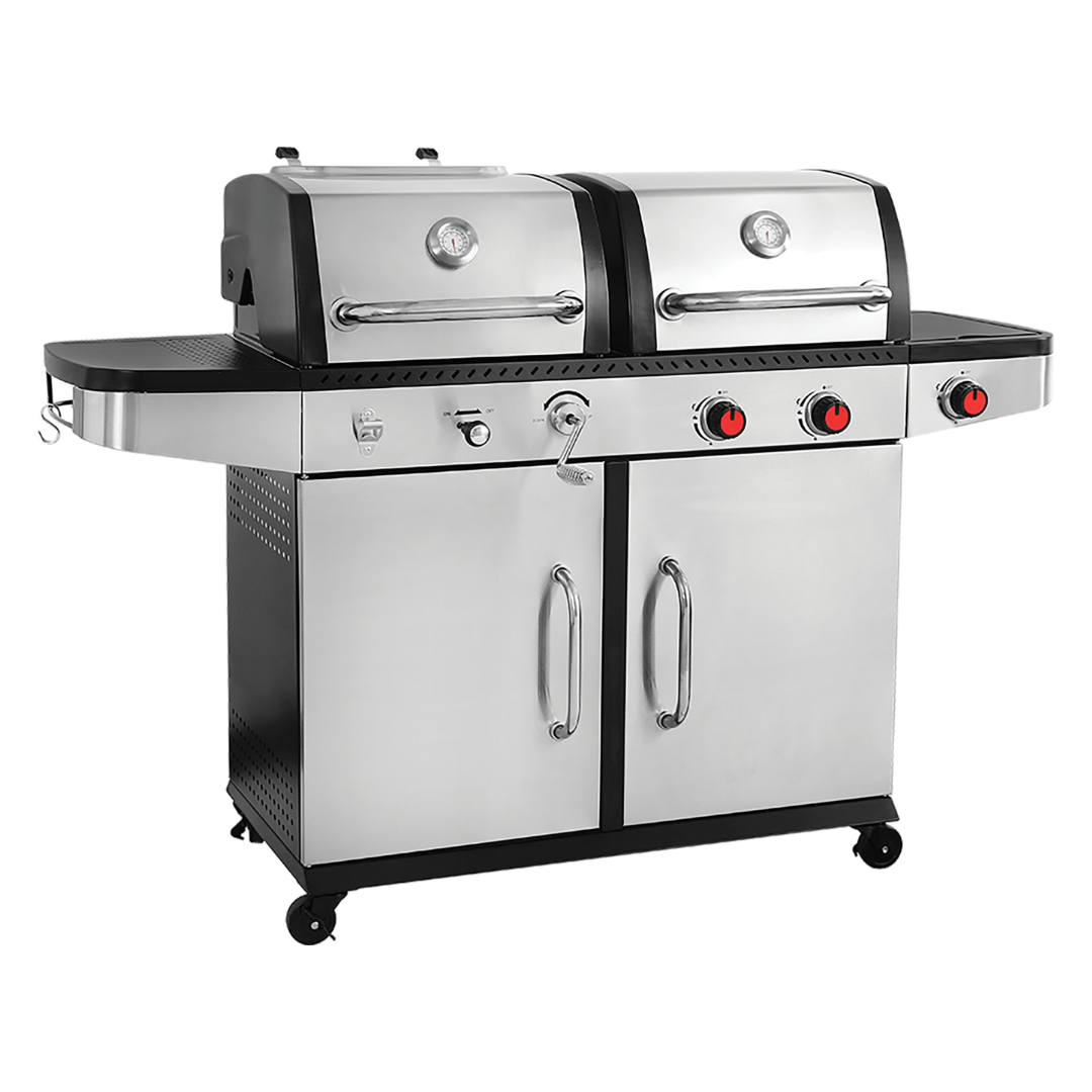 BBQ гриль Otake 2в1, газовый + угольный, 8,2 кВт, нерж. сталь
