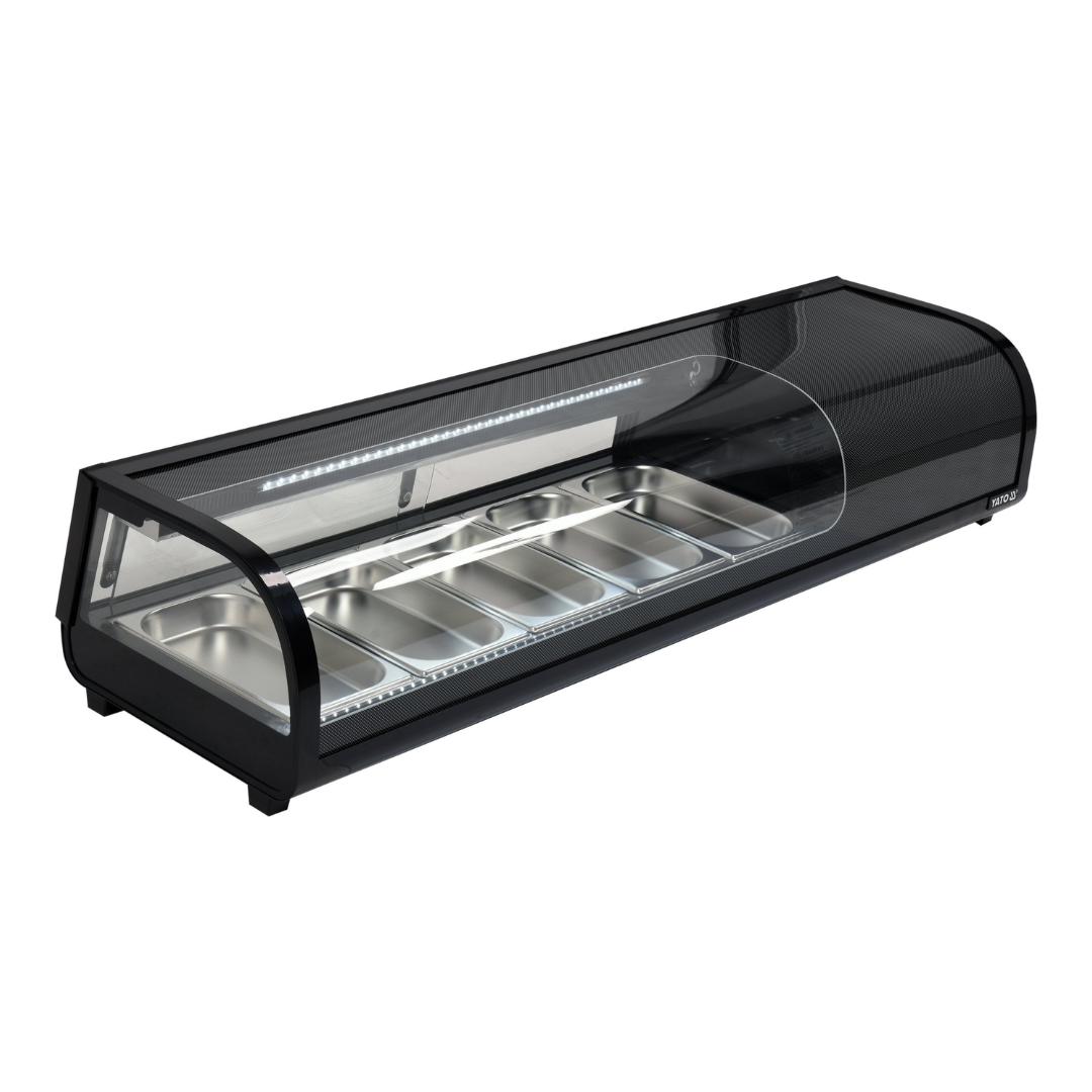 Витрина для суши 5x1/2 GN 175x39x37 черный