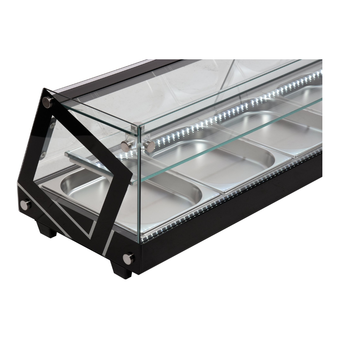 Витрина для суши 5x1/2 GN 175x39x37 черный