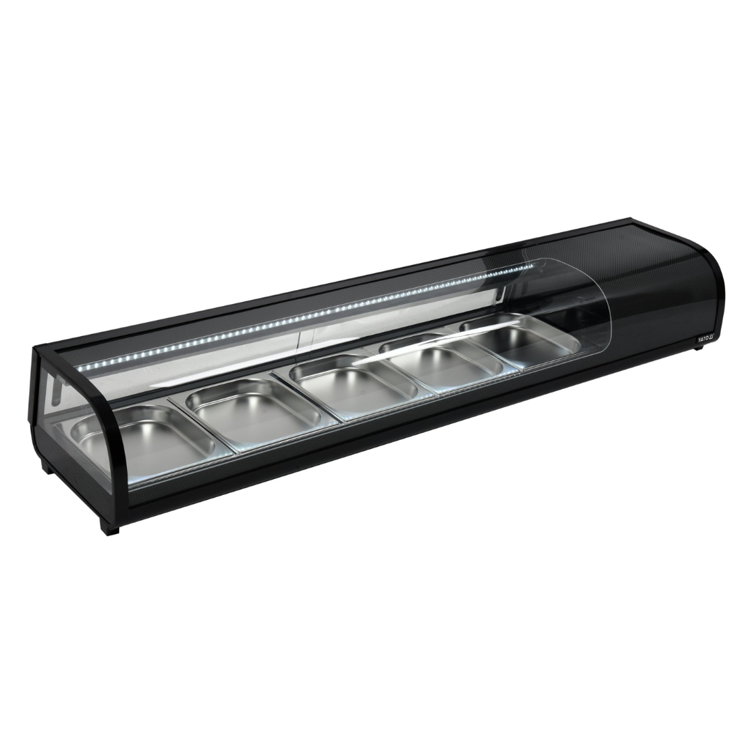 Витрина для суши 5x1/2 GN 175x39x37 черный