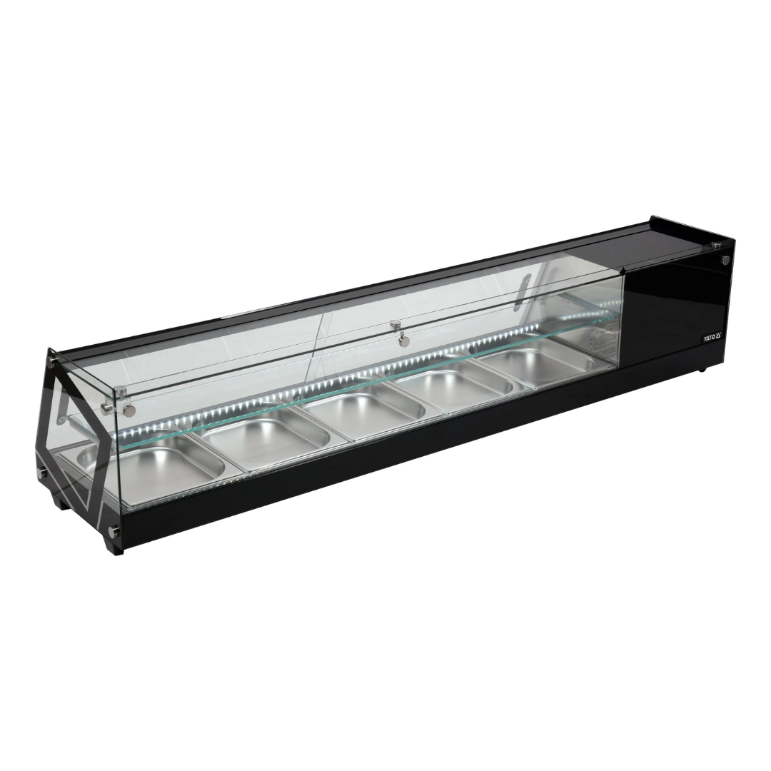 Витрина для суши 5x1/2 GN 175x39x37 черный